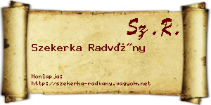 Szekerka Radvány névjegykártya